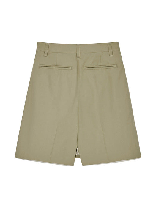 BERMUDA WRAP SKIRT PANTS IN BEIGE