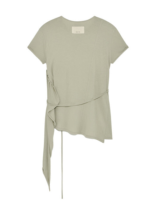 TIED DETAIL STRING TOP IN LIGHT KHAKI