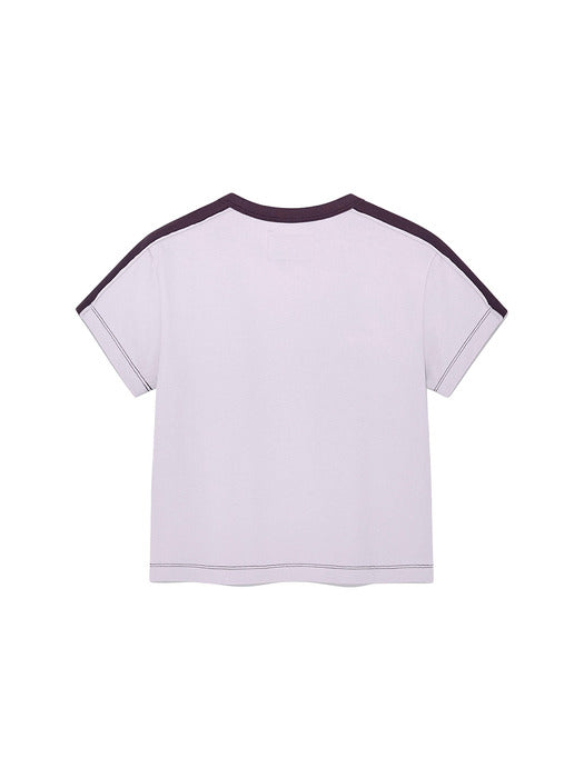 COLOR LINE POINT LOGO CROP TOP FOR WOMEN IN LILAC