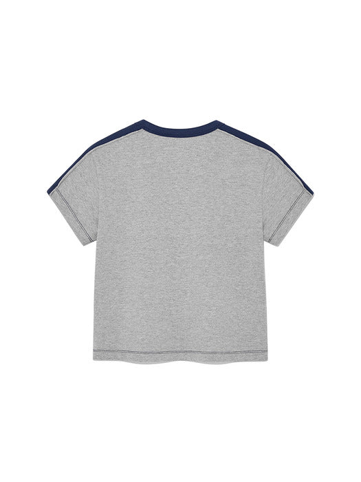 COLOR LINE POINT LOGO CROP TOP FOR WOMEN IN GREY