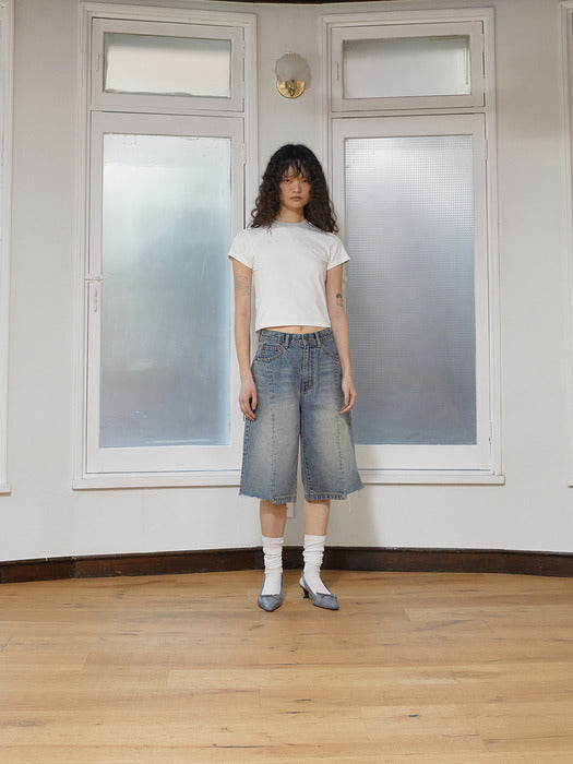 COLOR LINE POINT LOGO CROP TOP FOR WOMEN IN WHITE