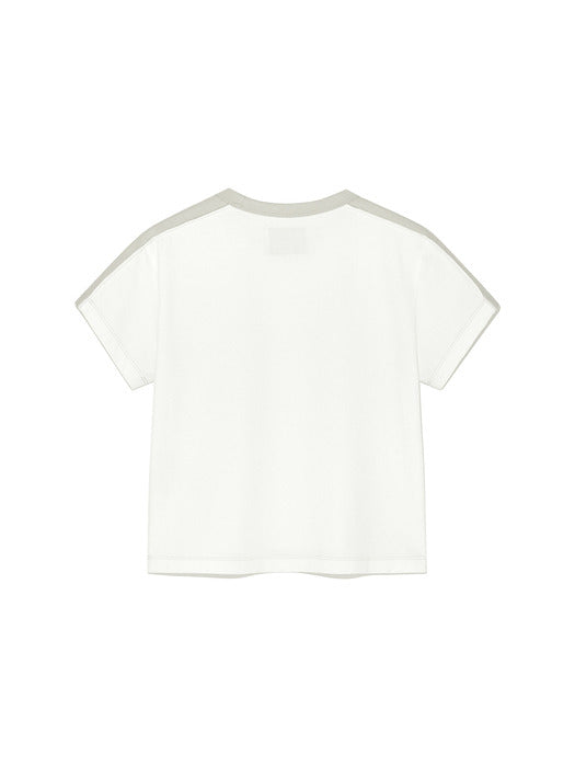 COLOR LINE POINT LOGO CROP TOP FOR WOMEN IN WHITE