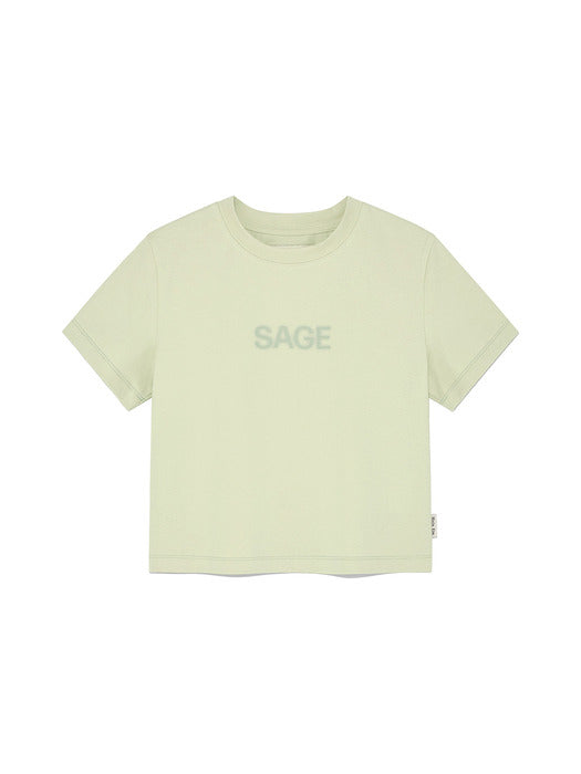 COLOR NAME PRINTING TOP IN LIGHT GREEN