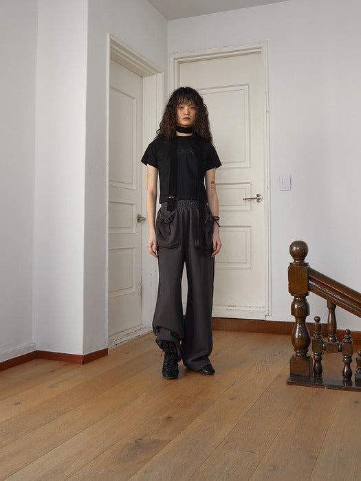 COLOR NAME PRINTING TOP IN BLACK