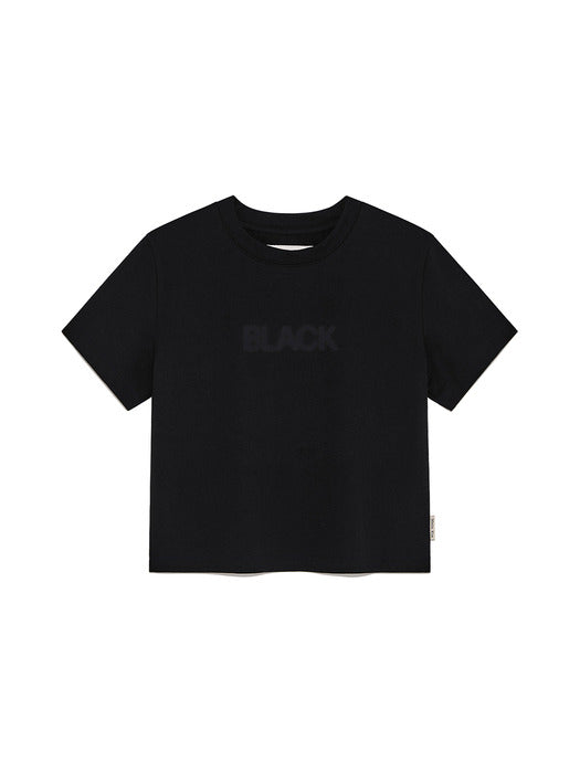 COLOR NAME PRINTING TOP IN BLACK