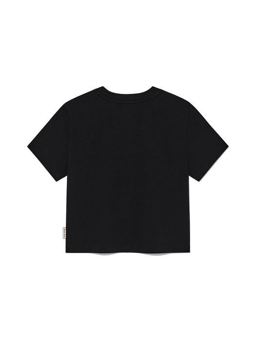 COLOR NAME PRINTING TOP IN BLACK