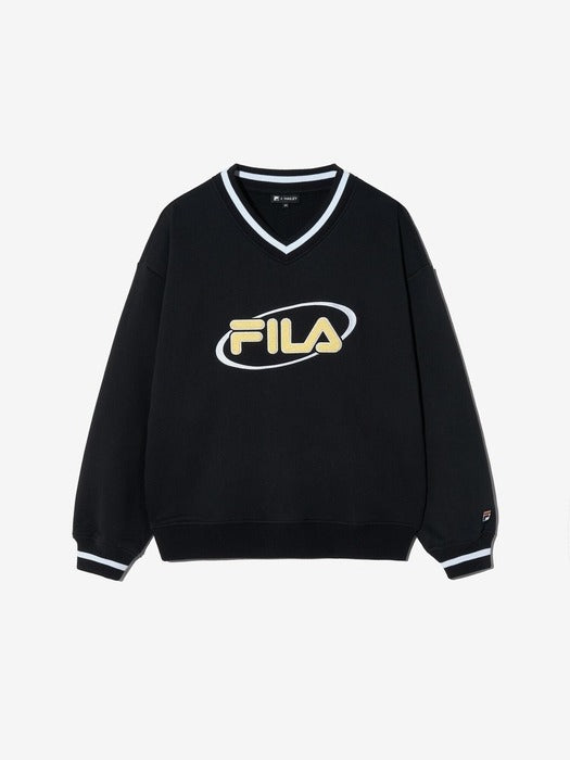 [fila] 헤일리비버 V-neck Sweatshirt_FS2POH2H92F_BLK