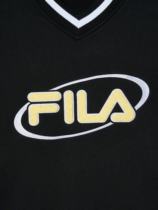 [fila] 헤일리비버 V-neck Sweatshirt_FS2POH2H92F_BLK