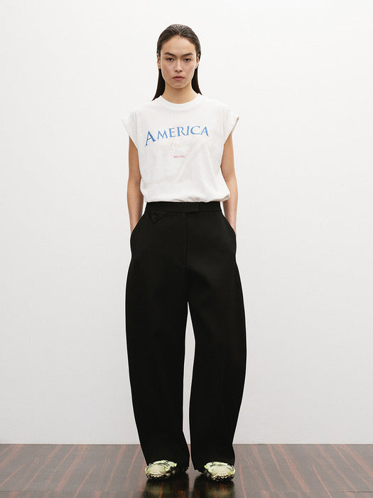 [recto] AMERICA 1992 SLEEVELESS TURN UP T-SHIRT (OFF WHITE)