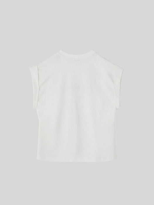[recto] AMERICA 1992 SLEEVELESS TURN UP T-SHIRT (OFF WHITE)