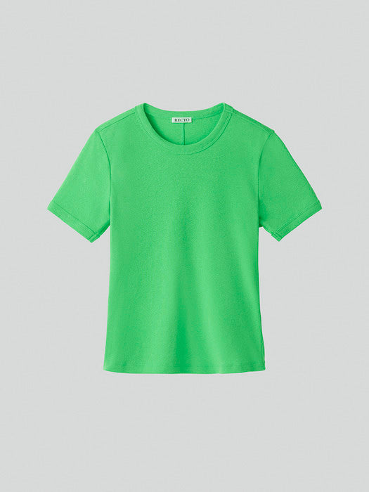 [recto] SHEER JERSEY FITTED T-SHIRT (WATERMELON GREEN)