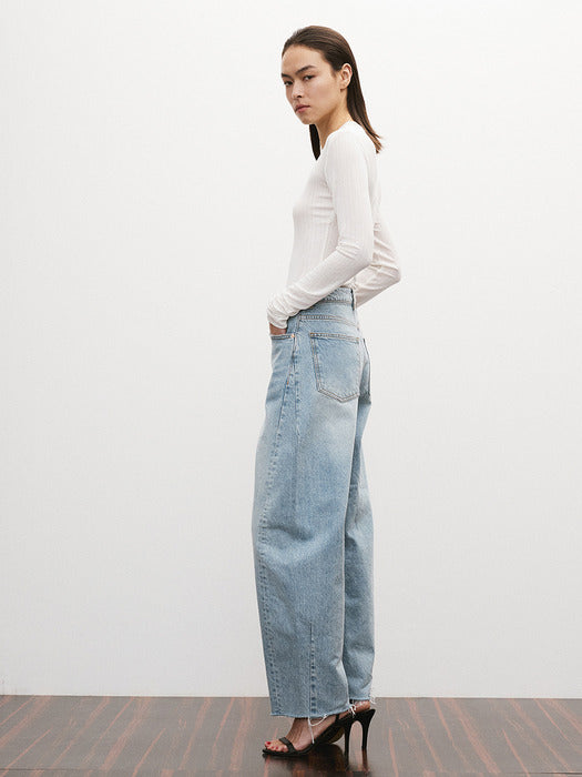 [recto] LONG SLEEVES SHEER JERSEY TOP (IVORY)