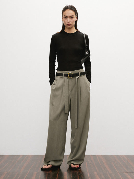 [recto] LONG SLEEVES SHEER JERSEY TOP (BLACK)