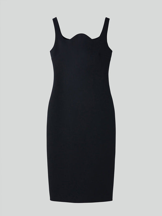 [recto] RC SIGNATURE CURVED NECK DRESS (BLACK)