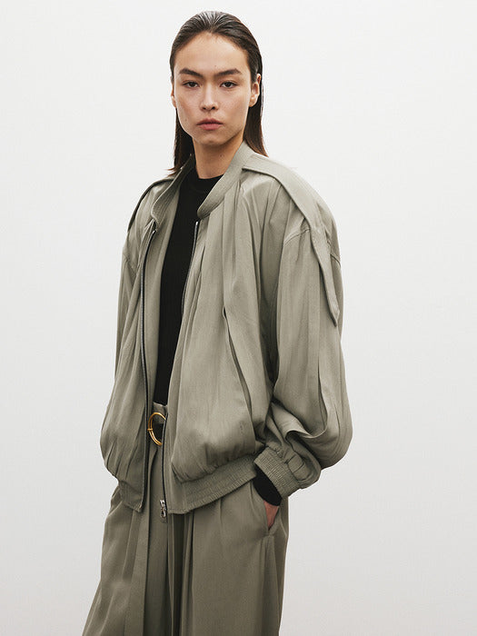 [recto] 80S TUCKED DETAIL DISCO JUMPER (DARK KHAKI)