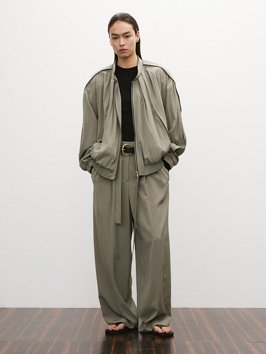 [recto] 80S TUCKED DETAIL DISCO JUMPER (DARK KHAKI)