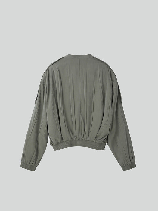 [recto] 80S TUCKED DETAIL DISCO JUMPER (DARK KHAKI)