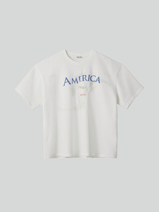 [recto] DIRTY VINTAGE DYEING DESTROYED T-SHIRT (WHITE GREY)