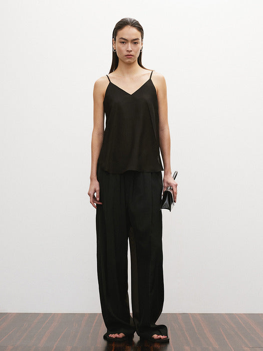 [recto] BACK OPEN CAMISOLE TOP (BLACK)