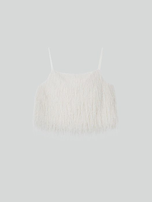 [recto] FRINGE EFFECT CAMISOLE TOP (IVORY)