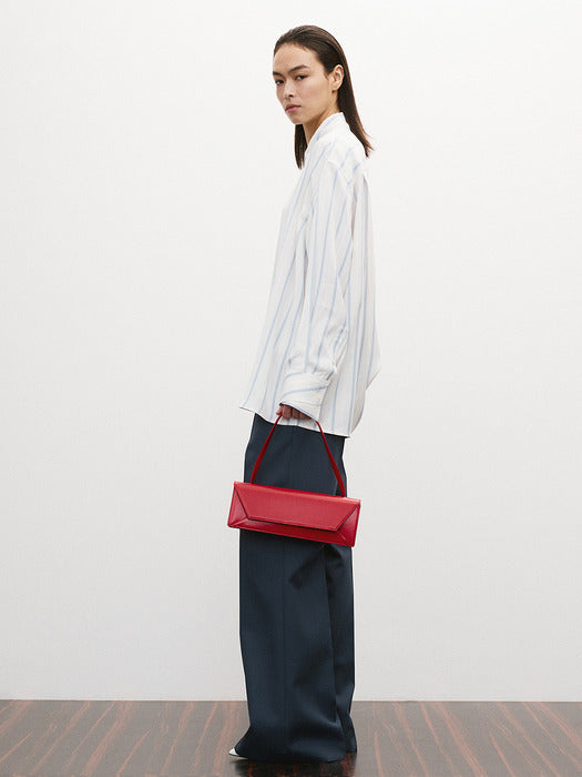 [recto] DOUBLE LAYER CUFFS STRIPE SHIRT (SKY BLUE)