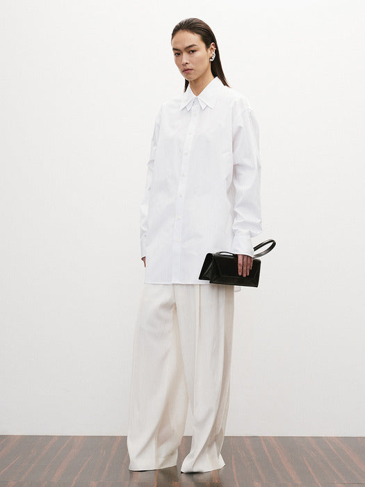 Recto Double Collar Stripe Shirt (Light Blue)