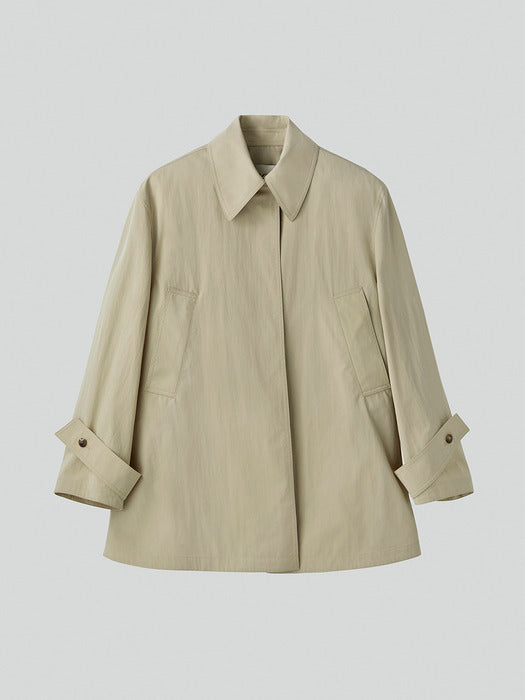 [recto] WIDE FIT SHORT TRENCH COAT (LIGHT BEIGE)