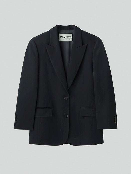 [recto] STRUCTURE WOOL TAILORED JACKET (BLACK)
