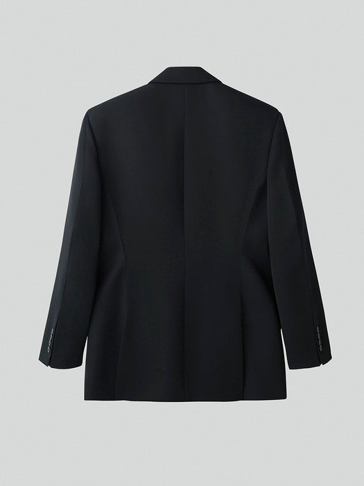 [recto] STRUCTURE WOOL TAILORED JACKET (BLACK)