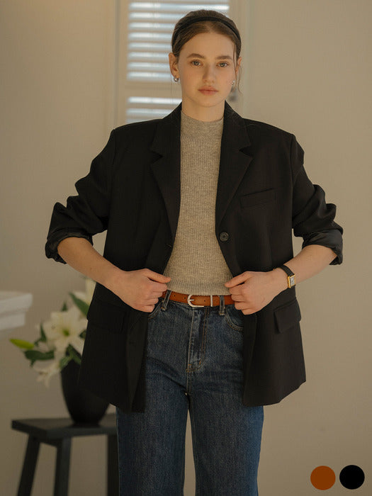 [TILLIDIE] Sleek line logo leather belt_[2color]