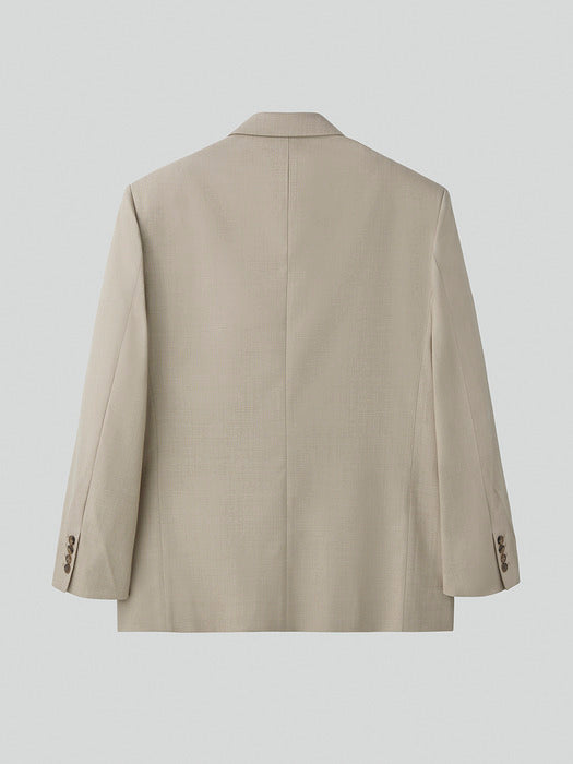 Recto Wool Blend Tailored Daddy Jacket (Sepia Beige)