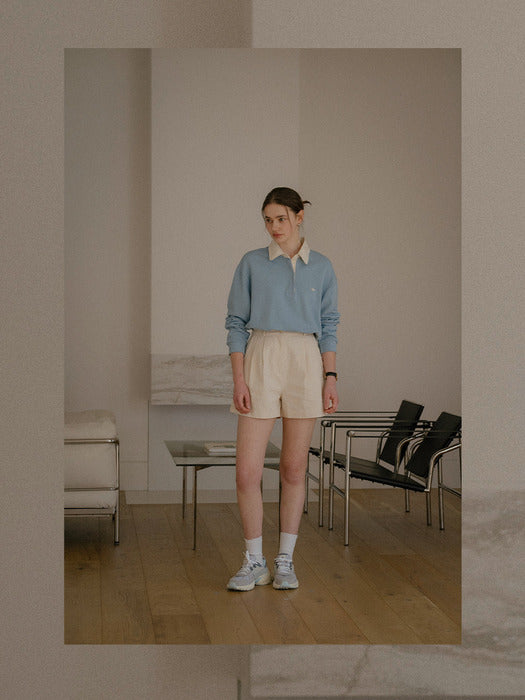 [TILLIDIE] Cotton solid polo t-shirt_Sky blue