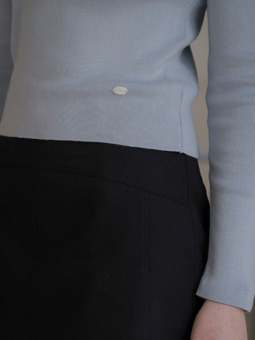 [TILLIDIE] Lora v-neck cotton modal knit_Sky blue