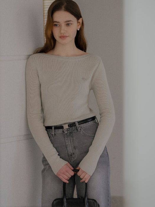 [TILLIDIE] Minimal line slim knit_Mint