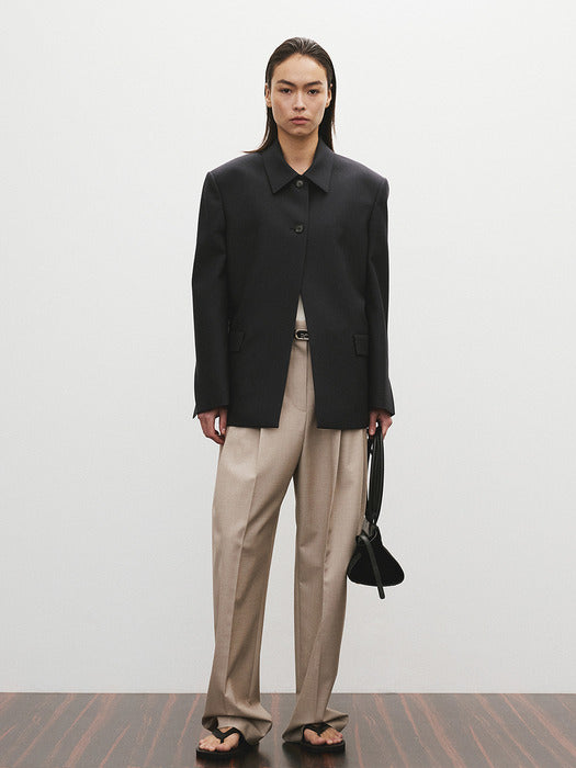 [recto] CLASSIC COLLAR WOOL SINGLE JACKET (VINTAGE NAVY)