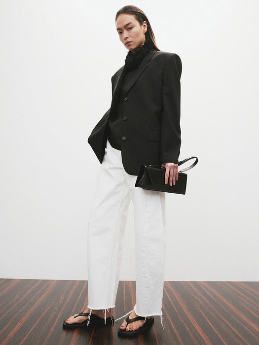 [recto] WOOL BLEND TAILORED DADDY JACKET (BLACK)