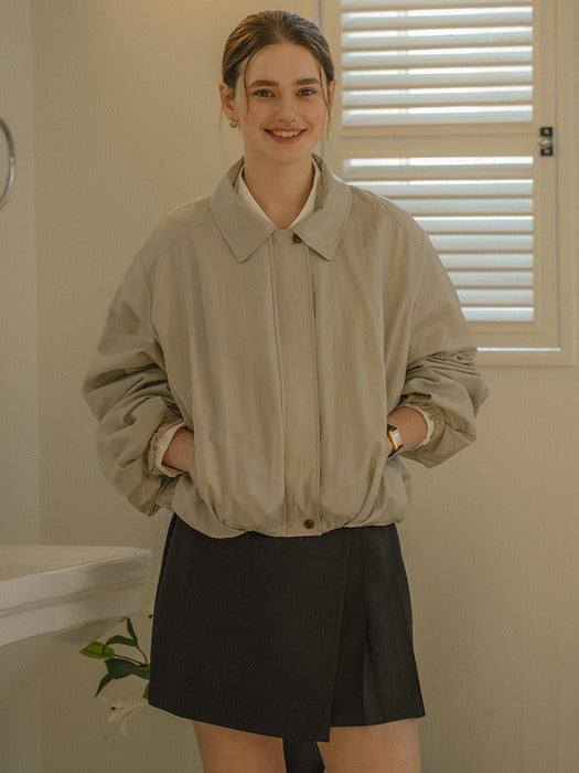 [TILLIDIE] Airy cotton pocket nylon jumper_Khaki