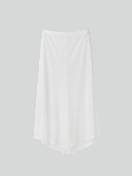 [recto] SHEER JERSEY FLARE SKIRT PANTS (OFF WHITE)