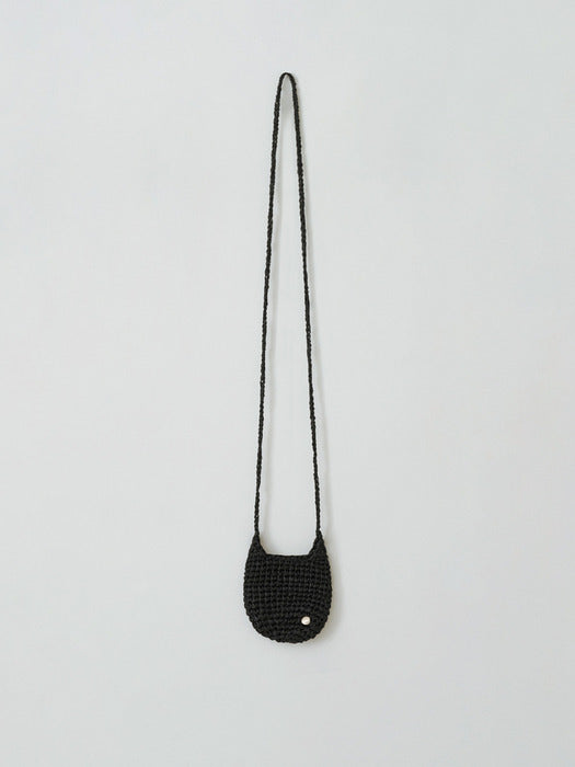 [moia] mini handmade knit bag (black)