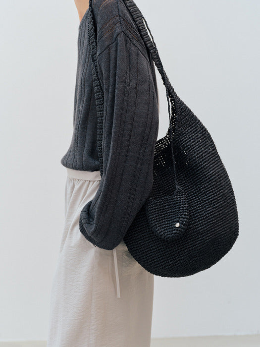 Moia mini handmade knit bag (black)