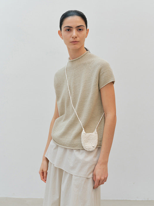 Moia mini handmade knit bag (ivory)