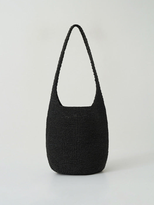 [moia] handmade knit bag (black)