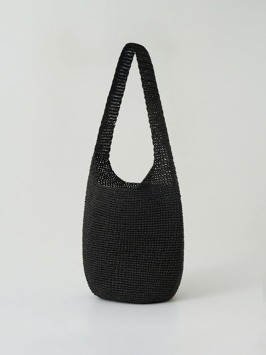 [moia] handmade knit bag (black)