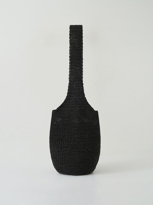 [moia] handmade knit bag (black)