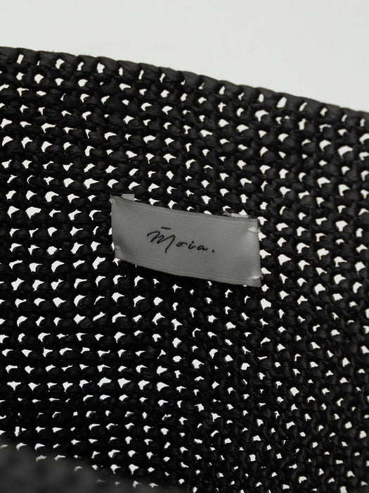 [moia] handmade knit bag (black)