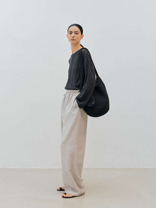 [moia] handmade knit bag (black)