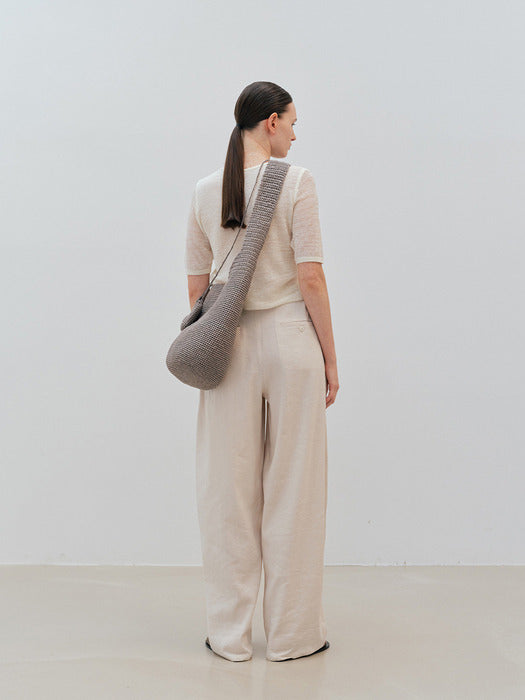 [moia] handmade knit bag (sage gray)