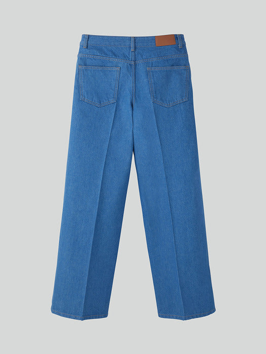 [recto] 70S CLASSIC FLARED DENIM PANTS (DUSTY BLUE)