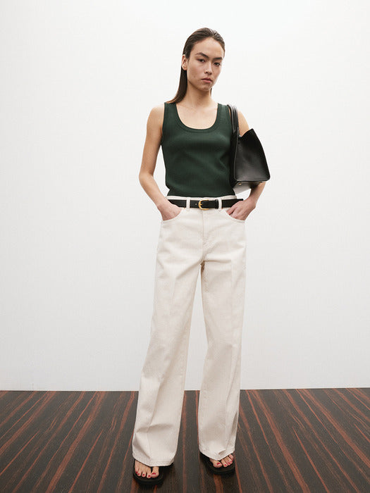 Recto 70S Classic Flared Denim Pants (Ecru)