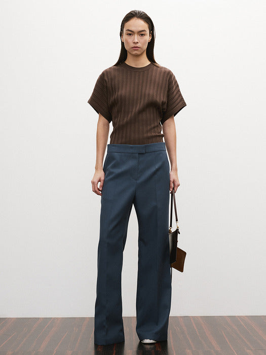 [recto] FRENCH FLARED FIT PANTS (SLATE BLUE)